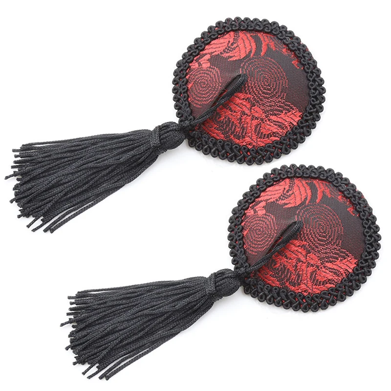 Women Reusable Nipple Cover Sexy Tassels Pasties Round Tepel Cover Sticker Self Adhesive Breast