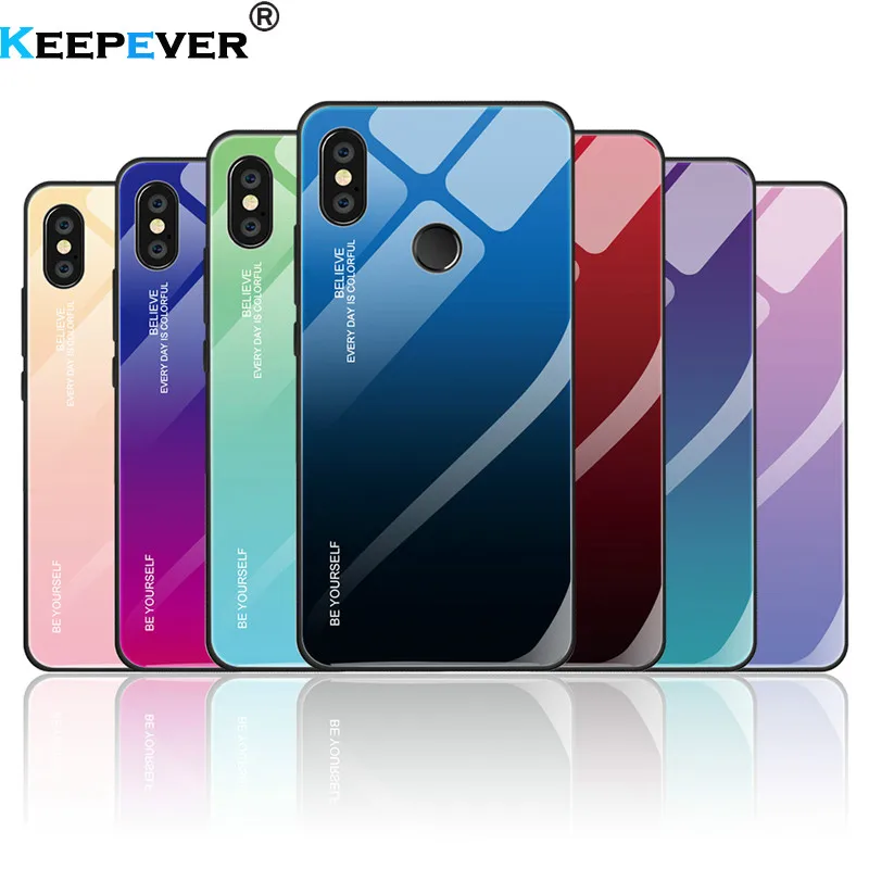

Gradient Tempered Glass Case For Xiaomi Redmi Note 5 6 7 Pro Pocophone F1 Back Cover for Xiaomi Mi8 9 Mi A2 Lite 6X 5X A1 Fundas
