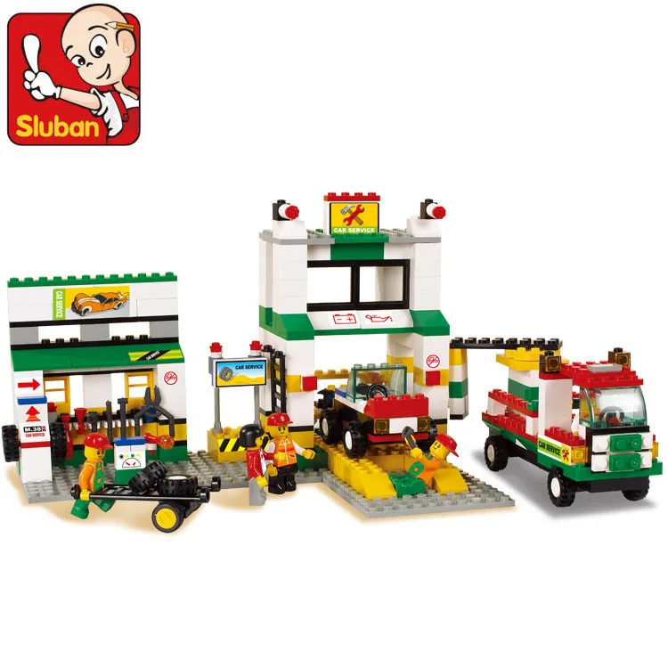 

model building kits compatible with lego city gas station 1082 3D blocks Educational model & building toys hobbies for children