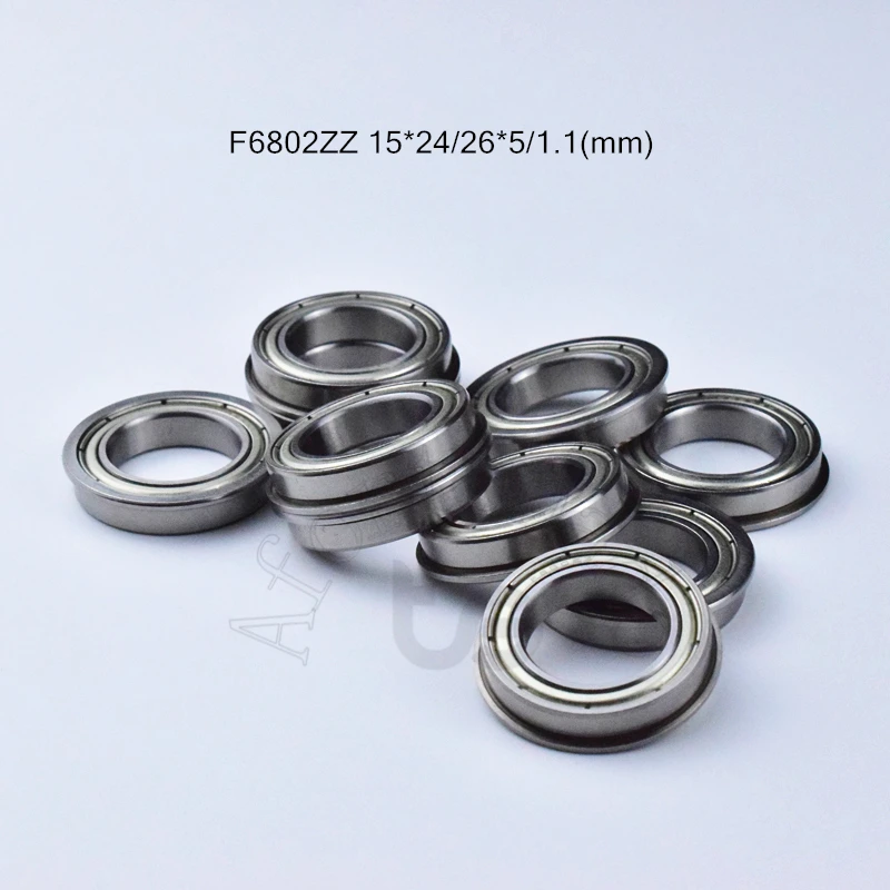 

Фланцевый подшипник 10 шт. F6802ZZ 15*24(26)* 5 (мм), хромированная сталь, металл, герметичные высокоскоростные детали механического оборудования
