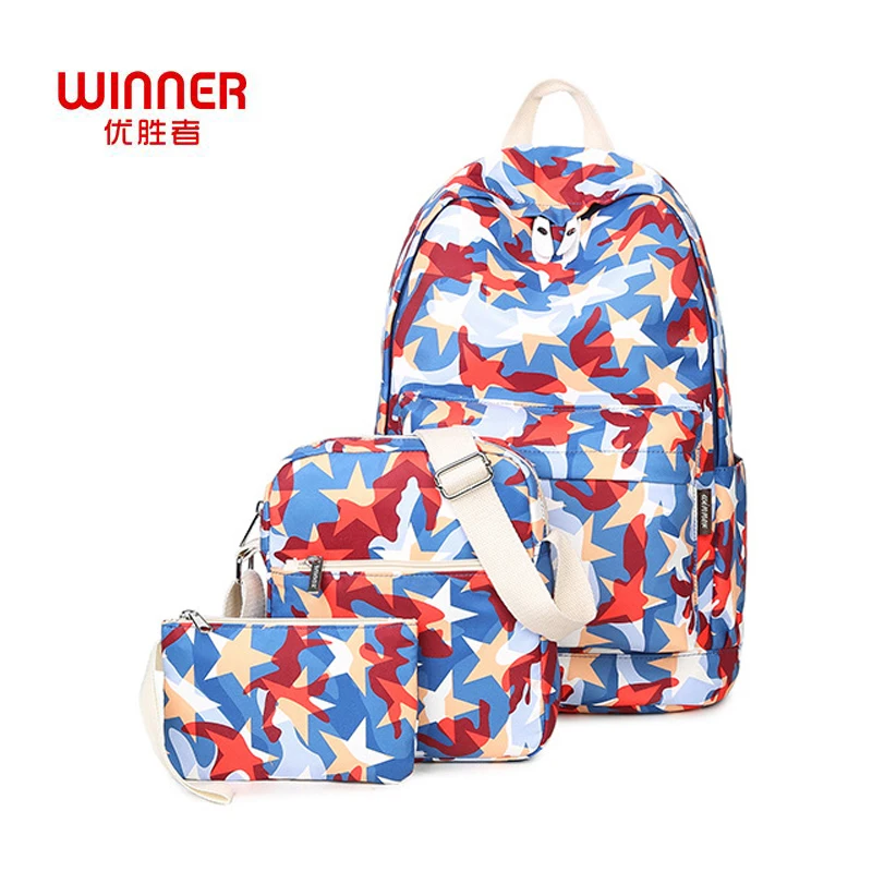 WINNER Fashion Women Backpack 3pcs set Korean Printing Backpack female School Bag for Teenage Girls Mochilas