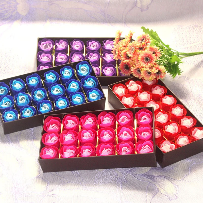 

18Pcs Soap Rose Flowers Gift With Box Artificial Flowers Rose Wedding Party Valentines Day Gift Gift Scented Petal Scrapbooking