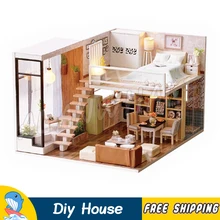 Миниатюрный Кукольный дом Лофт домашний двухслойный DIY деревянный кукольный домик с мебели игрушки для подростков фигурка строительные Подарки Наборы