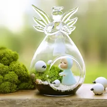 Ангел узор стеклянная Цветочная ваза для растений безделушка чайный светильник подсвечник боковой рот 4,5 см красочные