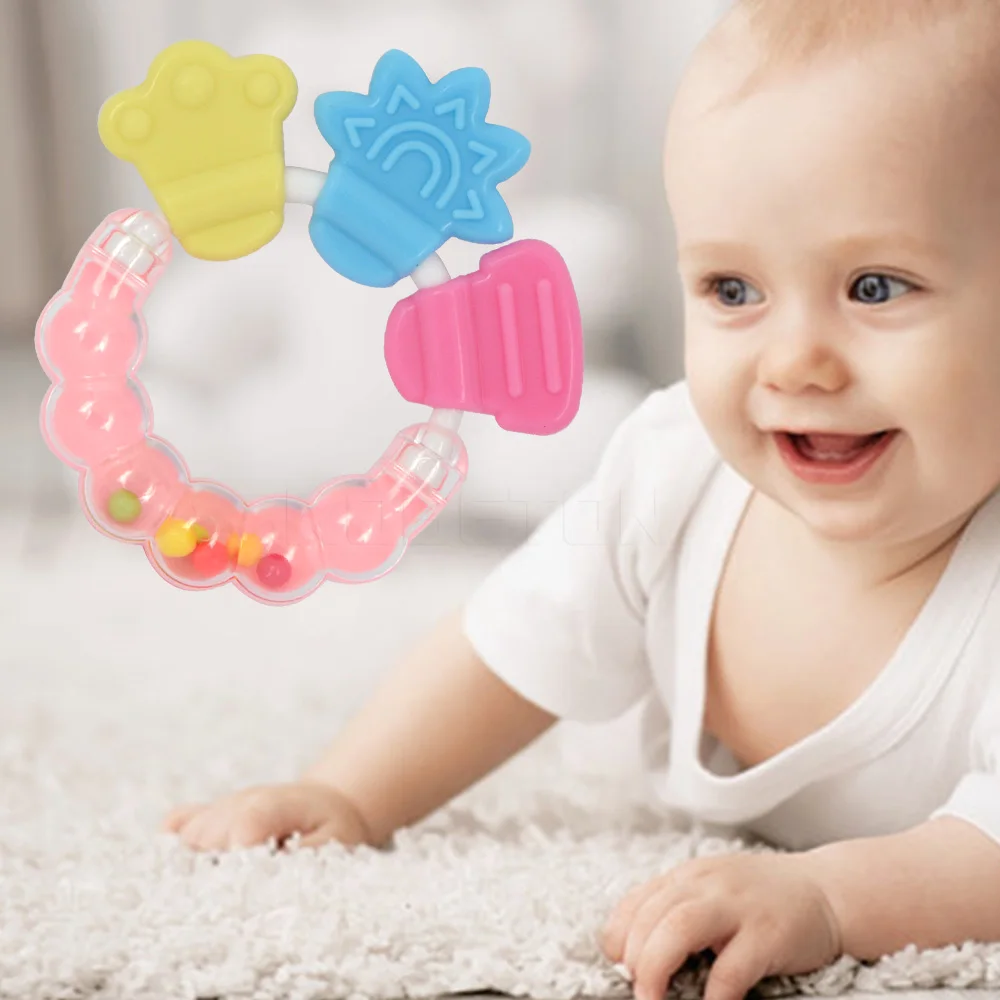 Baby Teether Silicon Massager Infant Training Tooth Cute Toddler Bell