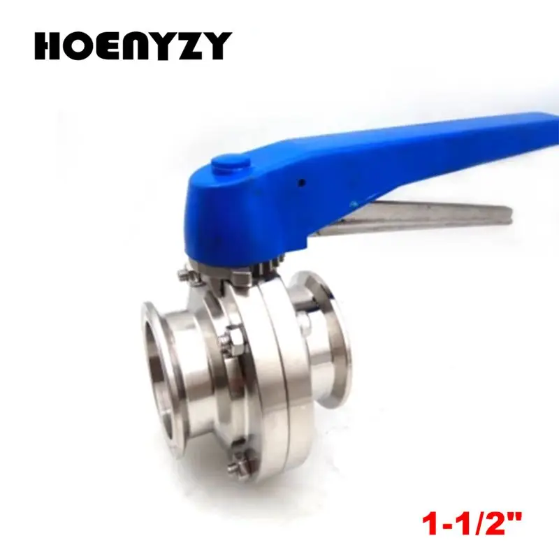 Ochoos Free hipping 19mm-108mm Sanitary Stainless Steel Tri Clamp Butterfly Valve Pull Trigger Size: 51mm Ochoos Free hipping 19mm-108mm Sanitary Stainless Steel Tri Clamp Butterfly Valve Pull Trigger Size: 51mm