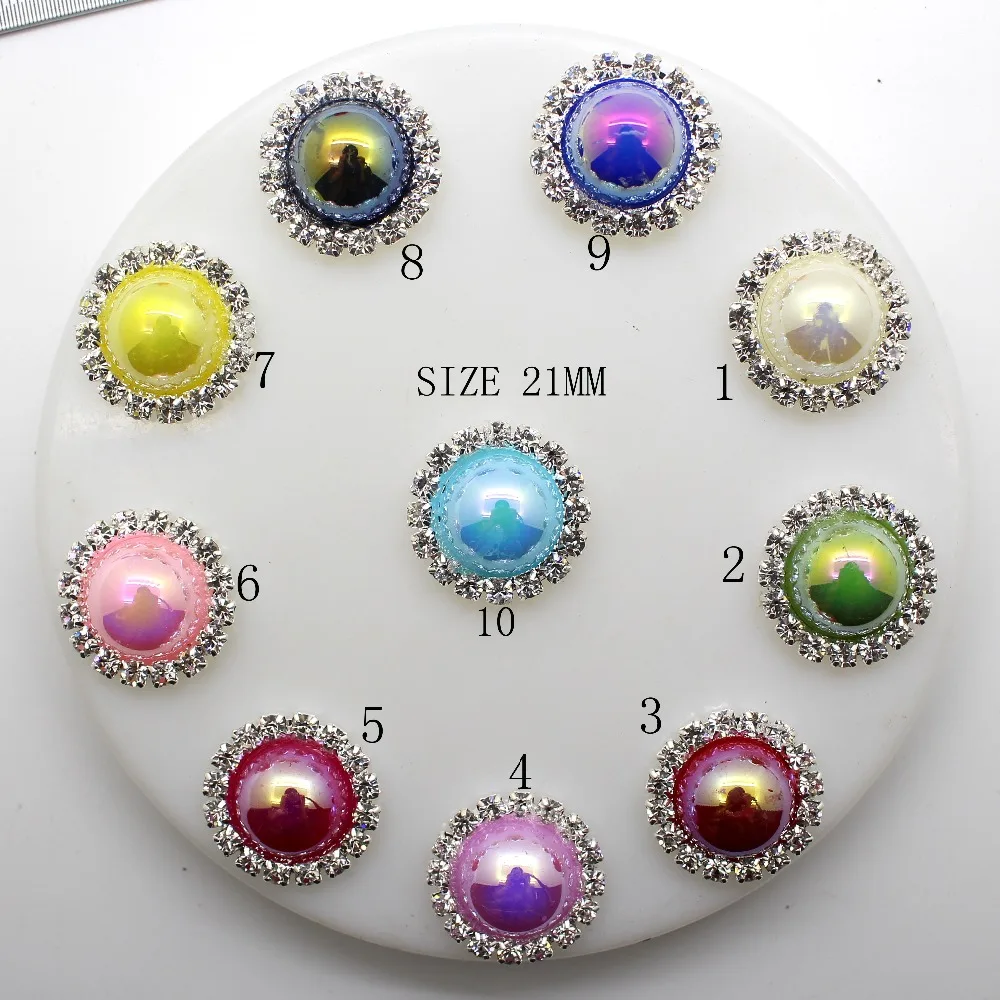 

YWXINXI Hot Sale 10Pcs/Lot 21mm Diy Rhinestones Jewelry Accessories For Hand Made New Fashion Shiny Cabochon Setting Supplies