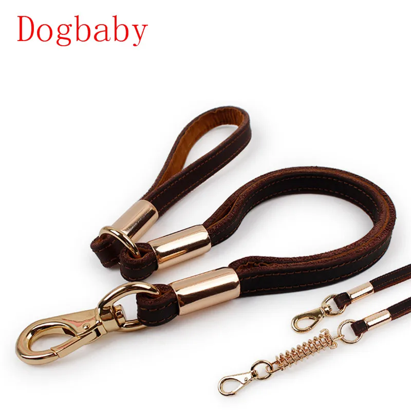 

large Pet Cat Puppy Dogs Leash collars Rope leather Alloy Training Leash Lead Strap Collar quick release Pet supplies 2017