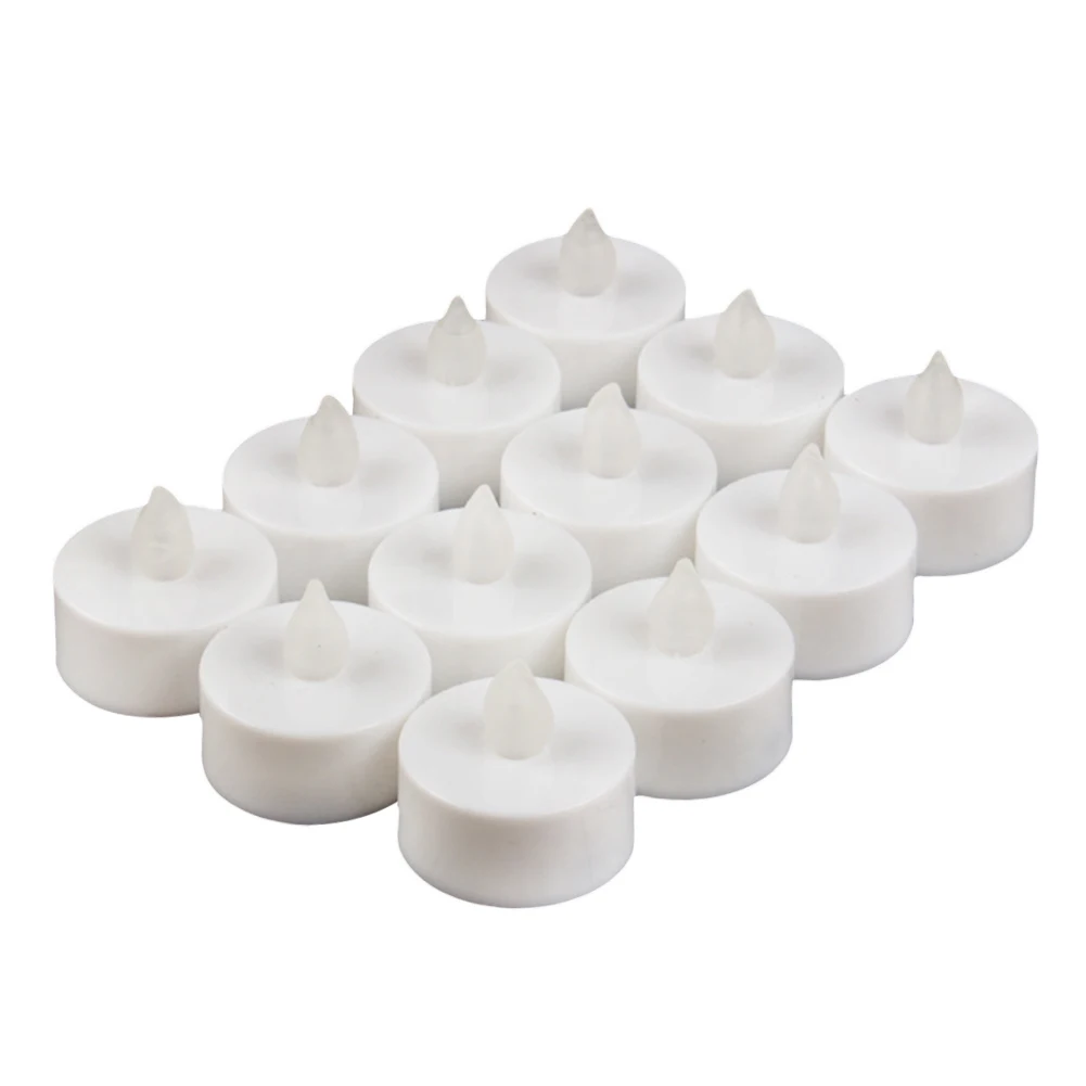 

Flickering Bright Led Party Realistic Frameless Tea Light Festival Candle Lamp Safe Battery Operated