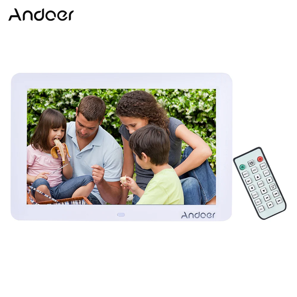 Andoer 1" HD Цифровая фоторамка 1280*800 электронная фоторамка с пультом дистанционного Управление Поддержка календарь MP3 MP4 видеопроирыватель
