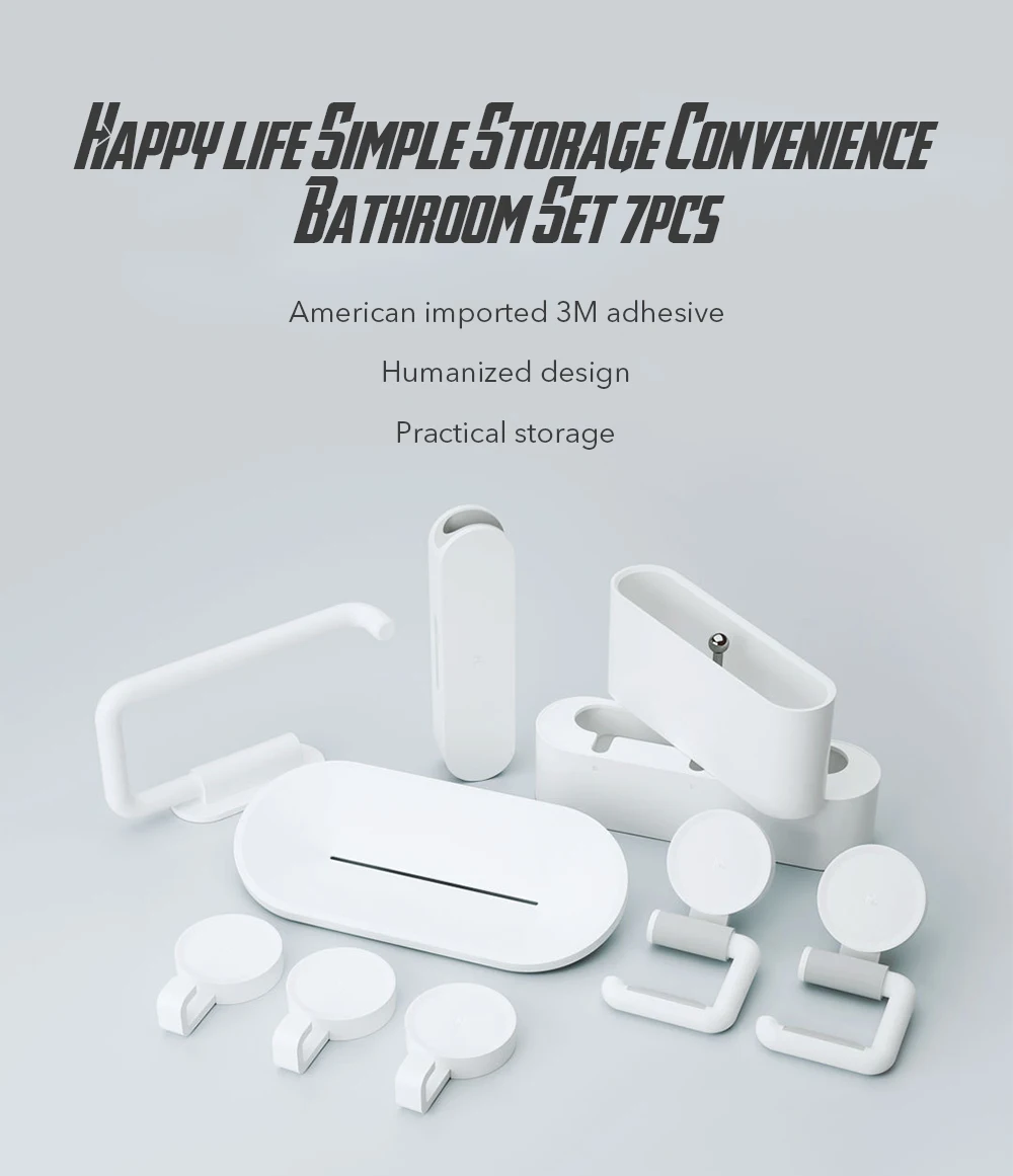happy life Simple Storage Convenience Bathroom Set from Xiaomi youpin 7pcs