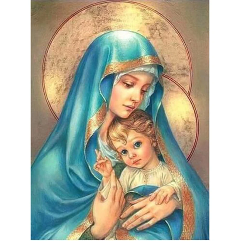 5D алмазная живопись полный набор Our Lady &amp Son круглая вышивка Стразы распродажа