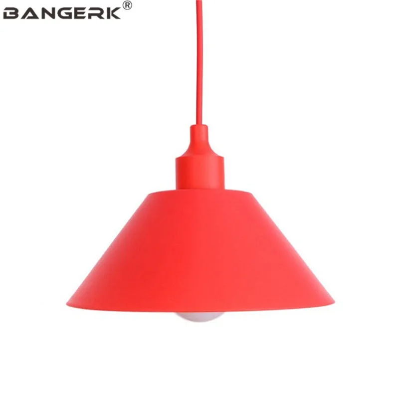 

Simple Loft Red Iron PVC LED Pendant Light Modern Nordic Design Home Decor Dining Room Hanging Lamp Pendant Lighting Fixtures