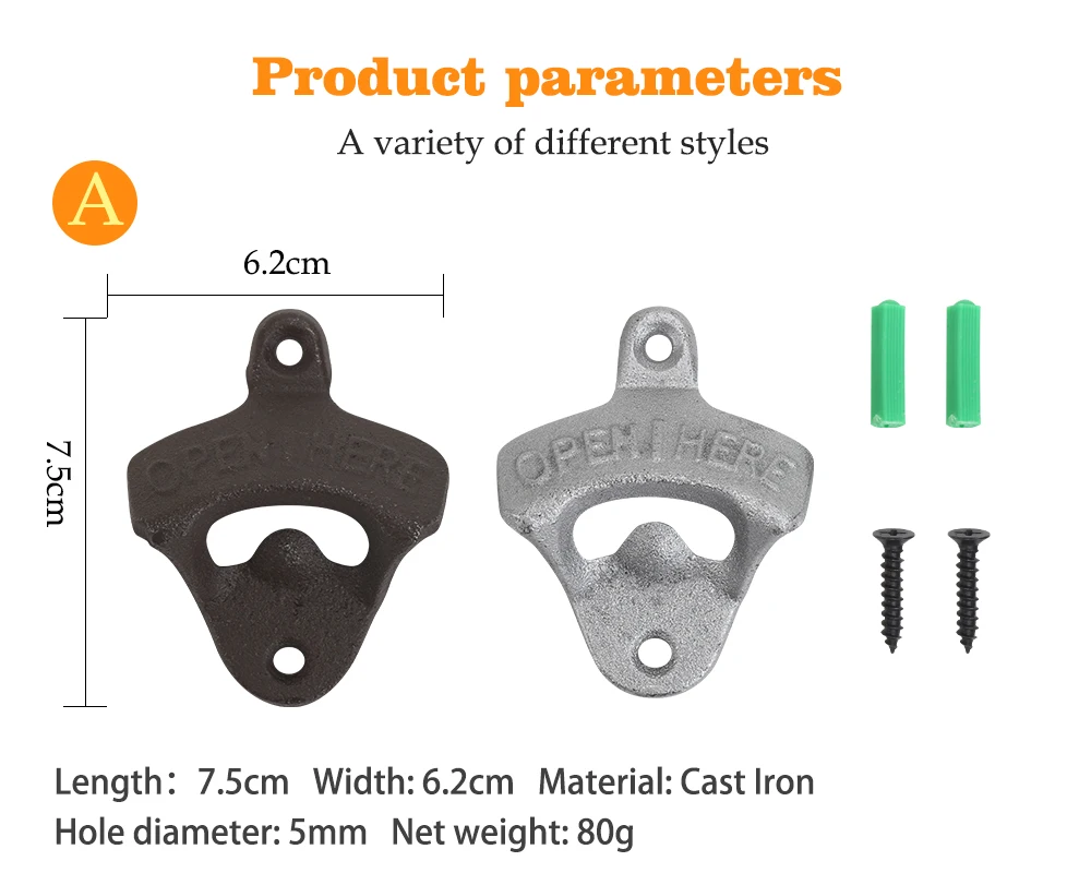 Винтажная чугунная открывалка для бутылок настенное крепление цинковый сплав настенная открывалка для пива Вино Пиво содовая стеклянная крышка открывалки кухонные инструменты