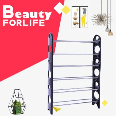 

50 Pair 10 Tier Space Saving Storage Organizer Free Standing Shoe Rack Stainless Steel