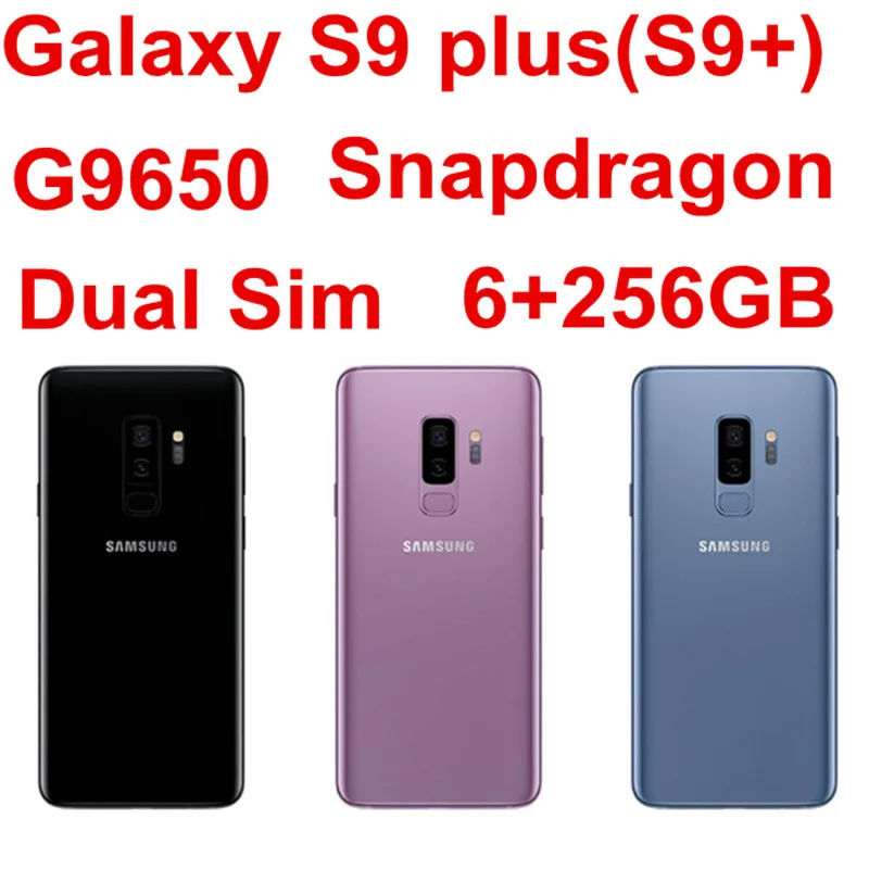 Мобильный телефон samsung Galaxy S9+ S9 Plus Duos G9650, 256 Гб ПЗУ, 6 Гб ПЗУ, две sim-карты, четыре ядра, 6,2 дюйма, 12 МП, Snapdragon 845, NFC