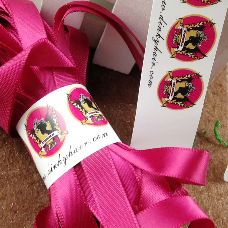 

Water-Proof Self-adhesive Hair Extension Label Rose/Golden Logo Extension Label Custom MOQ : 2000PCS Full Colour Pritting