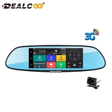 Dealcoo 3g автомобиля Камера 7 «сенсорный Android 5,0 gps видеорегистратор Автомобильный видеорегистратор Bluetooth WI-FI Двойной объектив зеркалом заднего вида регистраторы автомобиля dvrs