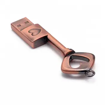 

Wholesale 4/8/16/32/128GB Bronze Key USB 2.0 Flash Drive Memory Stick U-Disk for PC Laptop