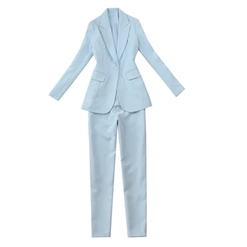 

Women's new slim single button solid color suit two-piece suit (jacket + pants) women's business suits support customization