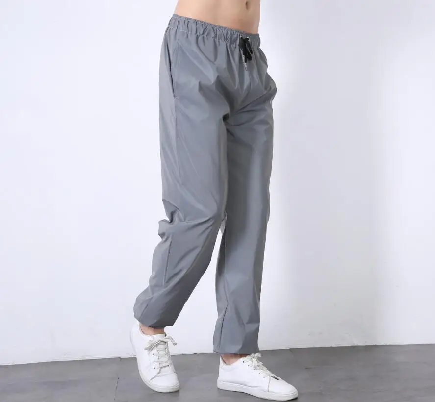 Мода размера плюс XXXL Светоотражающие хип-хоп мужские штаны для бега ночной Светильник блестящие Blink длинные штаны спортивные штаны Мужская Уличная одежда