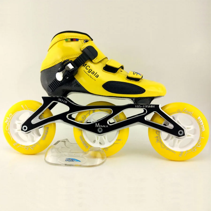 Японские профессиональные скоростные роликовые коньки для соревнований 3*110 мм или 4*110 мм, женские и мужские ботинки для катания на роликах, гоночные ботинки