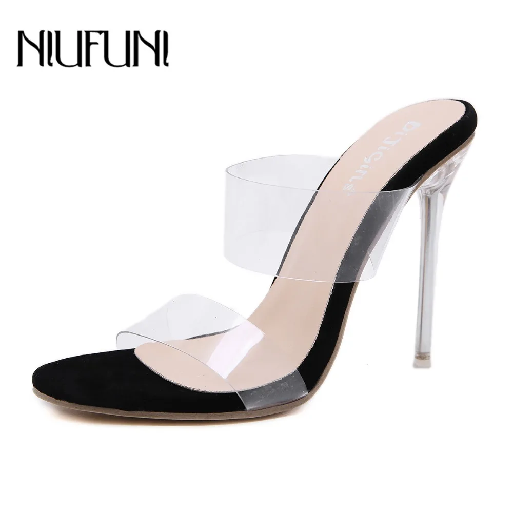 

Female Slippers High Heel Sandals Platform 2018 Transparent Sandalia Mujer Sapato Feminino Women Shoes Slippers Thin Heels Slide