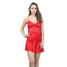 2016 Solid Satin Chiffon Women Nightgowns Lace Sleepshirt Summer Nightdress Chemises Nightshirt Sexy Sleepwear Nightwear Slips