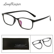 LongKeeper Мода оптические линзы очки рамки Для женщин TR90 треугольные чистые Линзы для очков фирменные прозрачные ультра-легкие очки Рамка