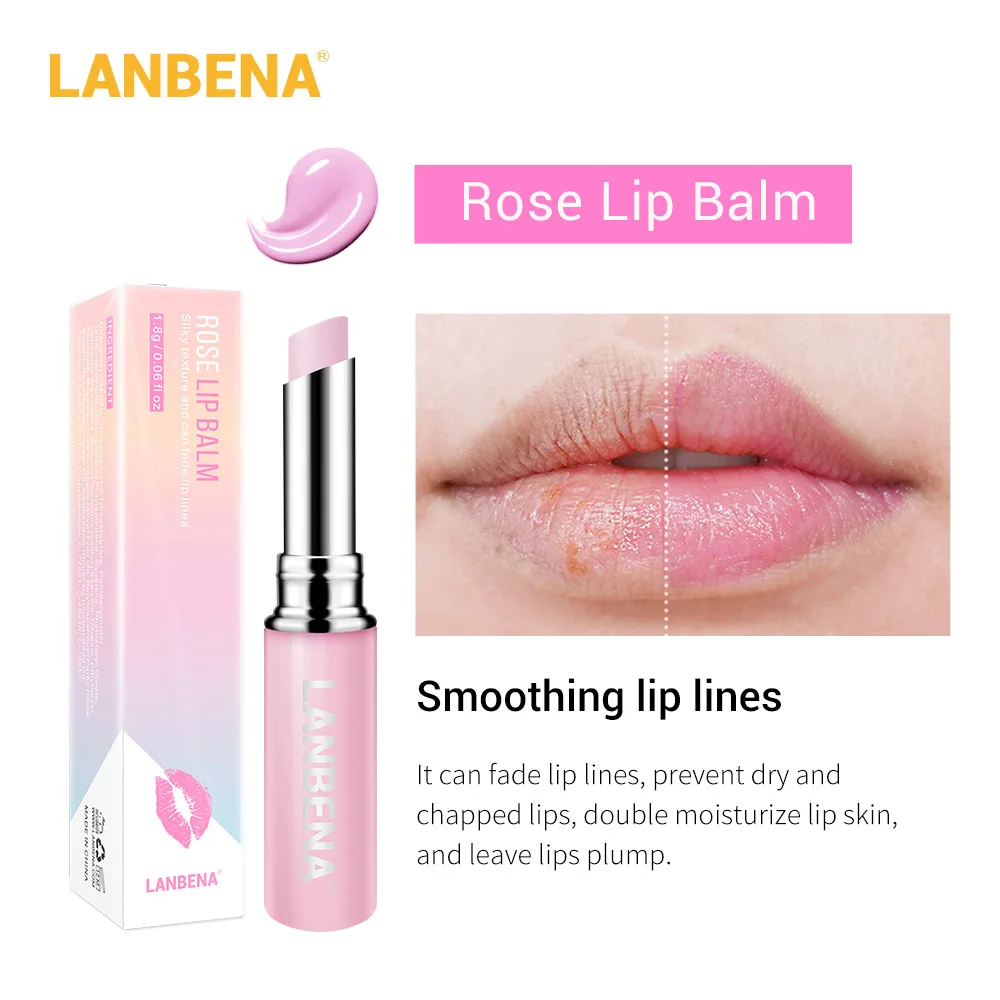 LANBENA питательный натуральный розовый цветок бальзам для губ увлажняющий макияж