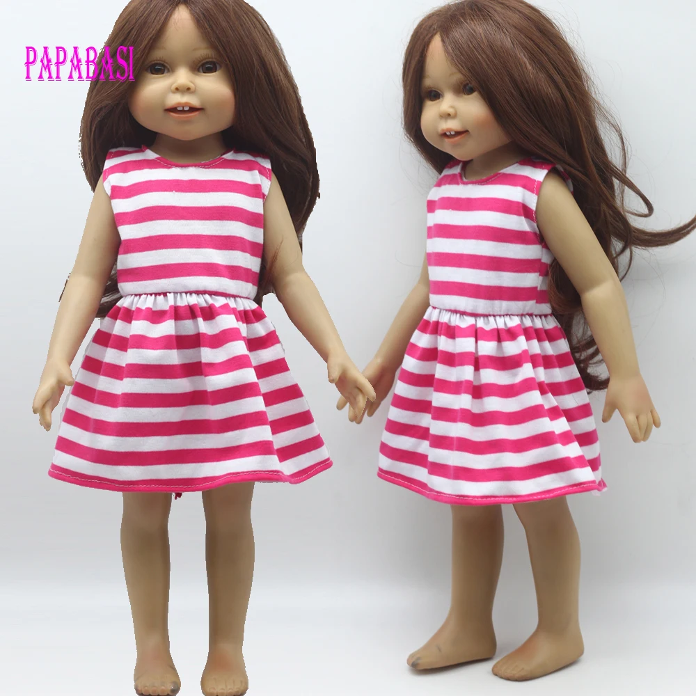 

1PCS White Pink Doll fashion dress for 18 inch Dolls Girl doll Clothes as for 43cm baby dolls toy