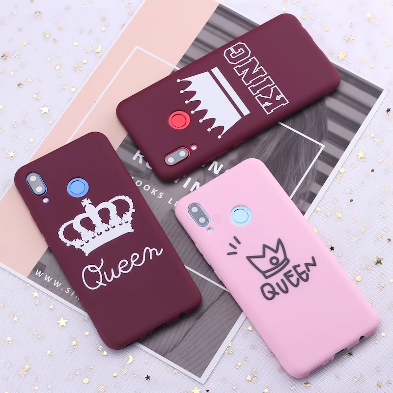 Силиконовый чехол для Xiaomi Mi Redmi Note 5 6 7 8 9 10 lite Pro Plus King and Queen Crown|Бамперы| |