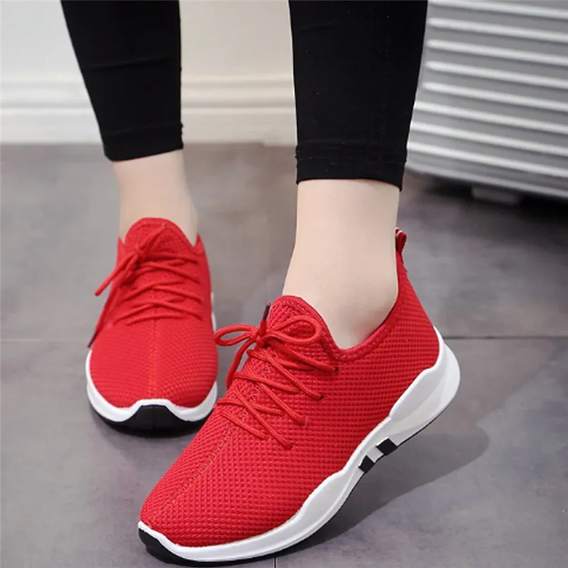 Women Running Shoes women's sneakers Trainers Lace Up Flat Comfy Fitness Gym Sports Shoes Casual ladies Shoes  #2g28#F (3)