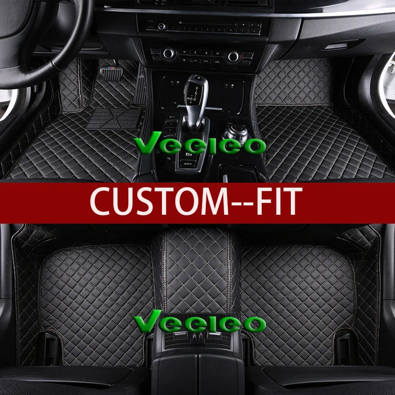 Veeleo 8 Colors Leather Auto Floor Mats for Toyota Yaris 2005 2016