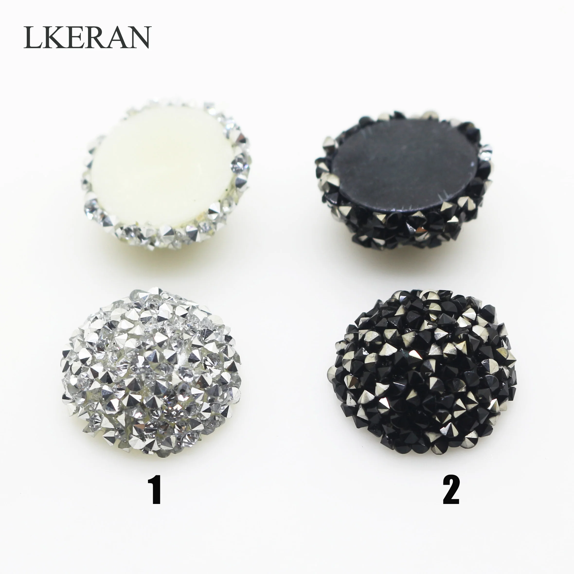 

New 10pcs Shiny Semicircular Resin Diamond Button Flat Embellishment Crystal Decorative Deduction DIY crafts