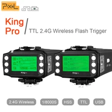 Pixel King pro kit ttl 2,4G беспроводной триггерный передатчик вспышки и приемник для Canon для Nikon Pixel M8 X900C Flash speedlite