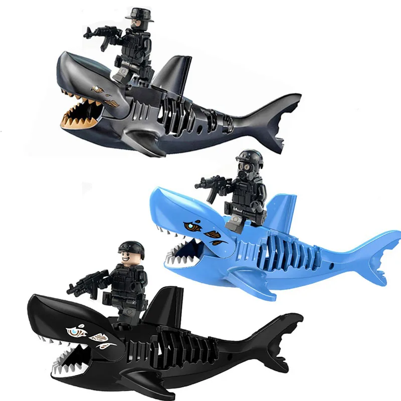 Single Sale Building Blocks Pirates of the Caribbean Ghost Zombie Shark Special Forces Figures legoings Bricks For Children Toys