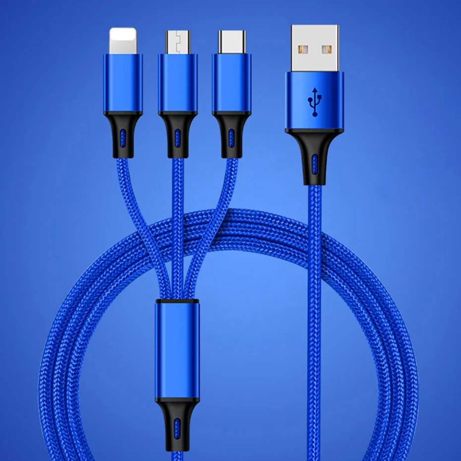 3 в 1 USB кабель для мобильного телефона Micro usb type C кабель зарядного устройства для iPhone samsung 6 зарядный кабель Micro USB шнур зарядного устройства