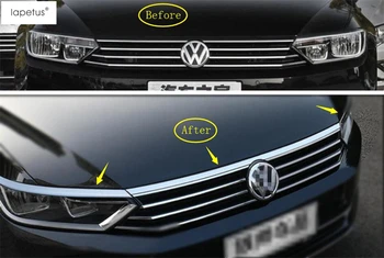 

Lapetus Accessories For Volkswagen Passat B8 2016 - 2018 Front Engine Hood & Head Lights Lamp Eyelid Eyebrow Molding Cover Trim