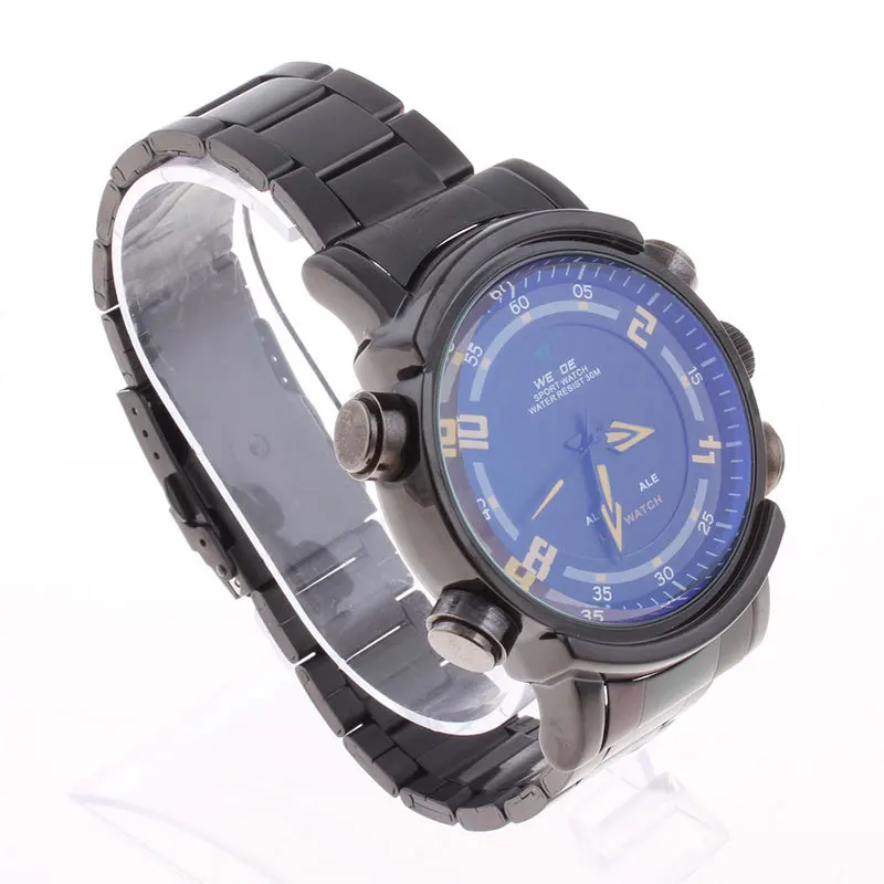 

Hot Sale New Style Sporting Man Watch Hour Timer Round Water Resistant Analog Stainless Steel Wrist Watch For Men Boy