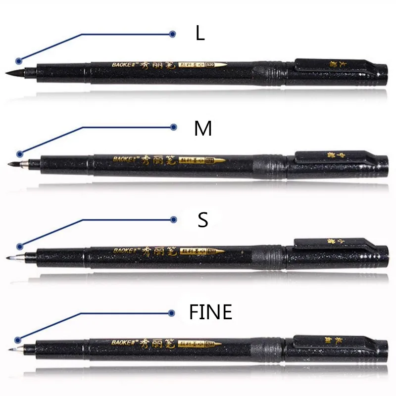 6 шт. китайский ручка-кисть для каллиграфии эскизный искусственный Маркер рисунок пером с 2 шт. чернил Офис Школьные принадлежности