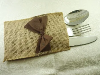 

cutlery bag from linen 11*16cm cutlery holder with bow