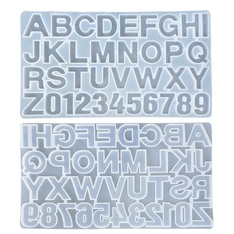 DIY Кристалл эпоксидной смолы буквенно-цифровой формы 26 формы букв Подвески Ювелирные изделия инструменты