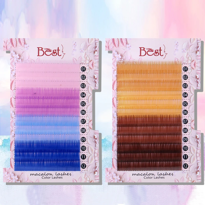 

Colored Eyelash Extension Faux Mink color eyelashes colorful cilia eyelash extension Four color eye lash soft volume lashes
