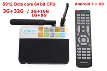 CSA93 Android 7.1 Smart TV Box Amlogic S912 Octa Core 3G+32G 2G+16G 1000M LAN BT4.0 Dual WIFI 2.4G/5.0G H.265 4K KODI 17.3
