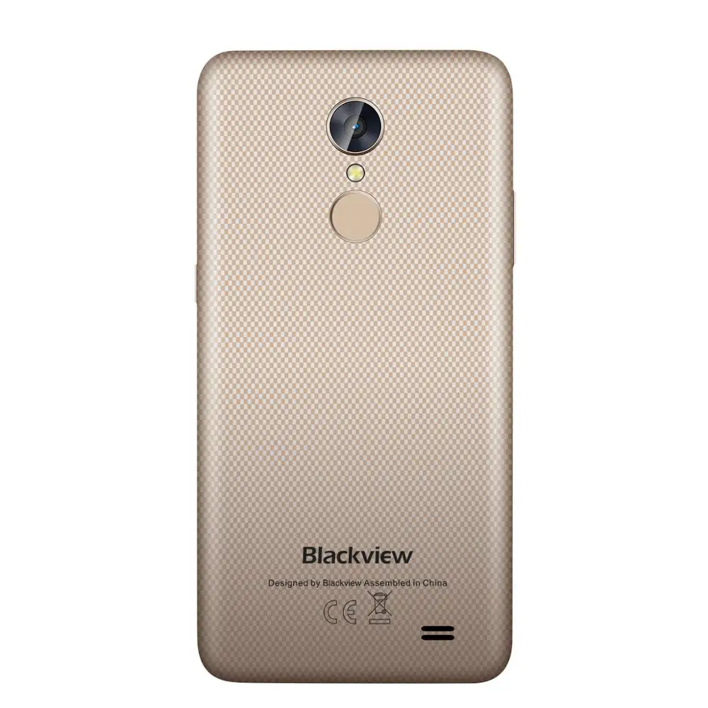 Blackview A10 3g Смартфон Android 7,0 мобильный телефон MT6580A четырехъядерный 2 Гб ОЗУ 16 Гб ПЗУ 5 дюймов HD отпечаток пальца 8,0 МП задняя камера