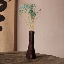 Винтажная ваза из травы, ваза для цветов, высокий ротанг, обернутая декоративная ваза для цветов, для свадебного стола, домашний декор