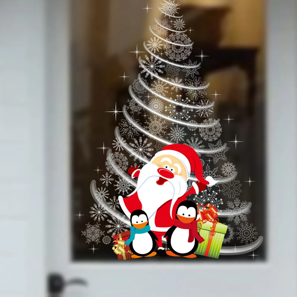 Рождественская елка, Съемная мебель, виниловая оконная настенная наклейка, украшение с рождеством, наклейка на стену для дома, подарок на Рождество