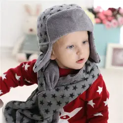 3 шт./компл. зимняя шапка и шарф перчатки Набор для маленьких мальчиков шапки, шарфы Корея Lovly Детские коралловые бархатные теплые GreyStar Шарфы