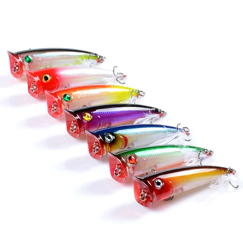 

Laser water surface wave climbing popper feather hook 7.8cm/10.5g Pencil altwater artificial Floating type fishing accessories